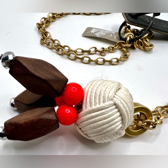 RARE J. Crew Rope Knot Pendant Necklace NWT - Picture 3 of 6